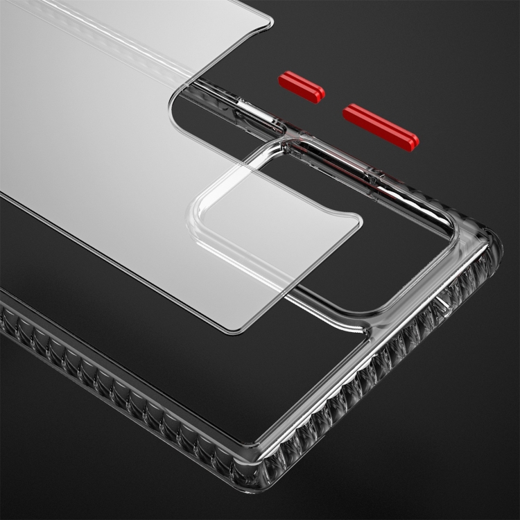 For Samsung Galaxy S20 FE 2 in 1 Ultra Clear Elf Shockproof PC + TPU Case with Removable Color Button(Red)