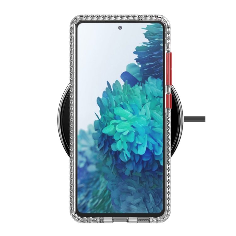 For Samsung Galaxy S20 FE 2 in 1 Ultra Clear Elf Shockproof PC + TPU Case with Removable Color Button(Red)