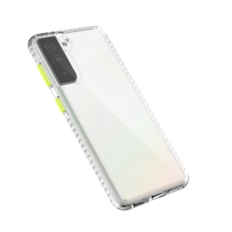 For Samsung Galaxy S21 5G 2 in 1 Ultra Clear Elf Shockproof PC + TPU Case with Removable Color Button(Yellow) For Samsung Galaxy S21 5G 2 in 1 Ultra Clear Elf Shockproof PC + TPU Case with Removable Color Button(Yellow)