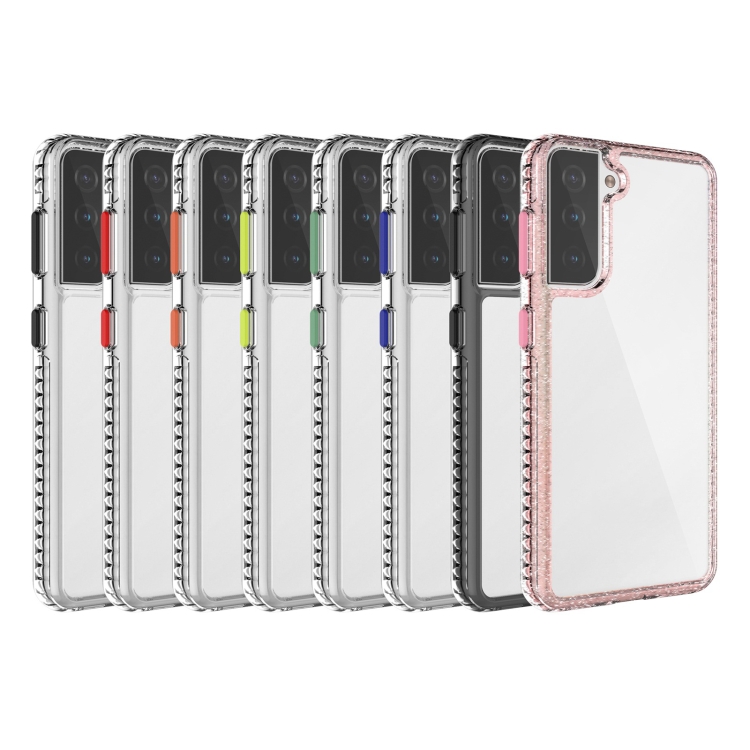 For Samsung Galaxy S21 5G 2 in 1 Ultra Clear Elf Shockproof PC + TPU Case with Removable Color Button(Yellow) For Samsung Galaxy S21 5G 2 in 1 Ultra Clear Elf Shockproof PC + TPU Case with Removable Color Button(Yellow)