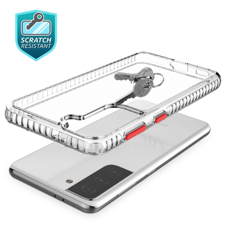 For Samsung Galaxy S21 Ultra 5G 2 in 1 Ultra Clear Elf Shockproof PC + TPU Case with Removable Color Button(Red) For Samsung Galaxy S21 Ultra 5G 2 in 1 Ultra Clear Elf Shockproof PC + TPU Case with Removable Color Button(Red)