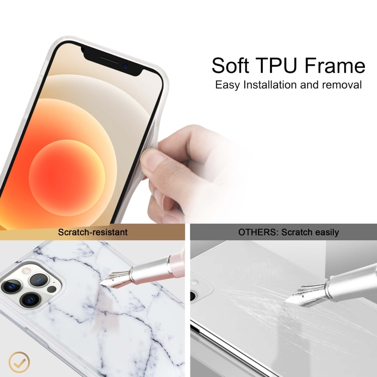 For iPhone 12 mini TPU Glossy Marble Pattern IMD Protective Case (Dark Grey)