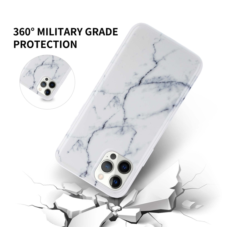 For iPhone 12 TPU Glossy Marble Pattern IMD Protective Case(Light Pink)