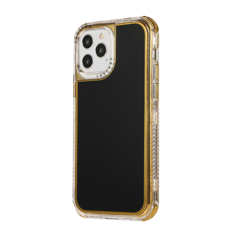 For iPhone 12 / 12 Pro 3 in 1 Dreamland Electroplating Solid Color TPU + Transparent Border Protective Case(Black) For iPhone 12 / 12 Pro 3 in 1 Dreamland Electroplating Solid Color TPU + Transparent Border Protective Case(Black)