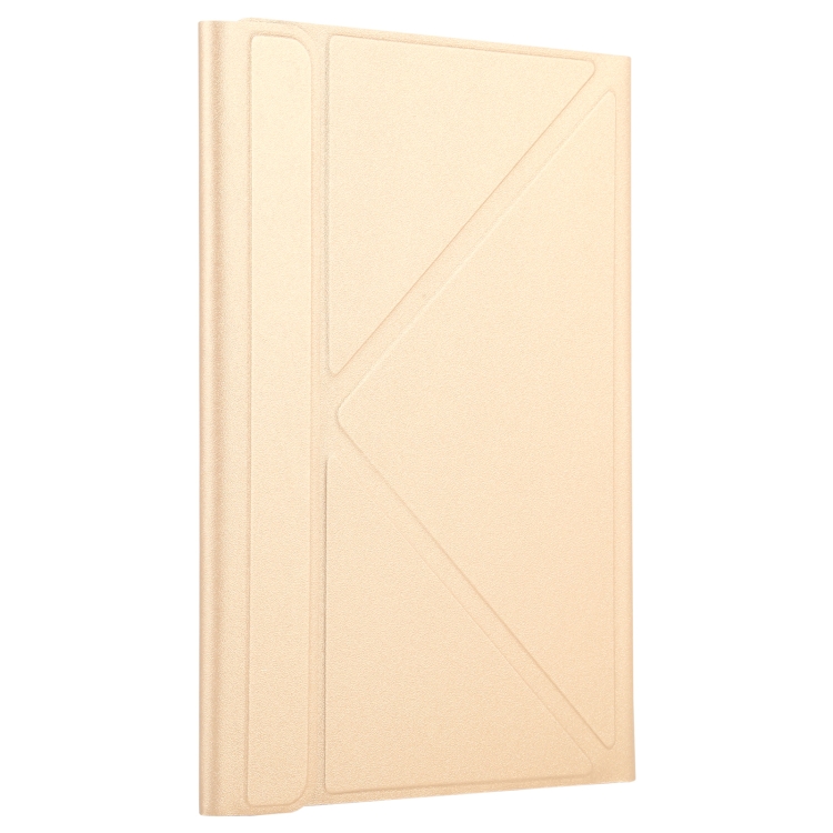 Universal Detachable Bluetooth Keyboard + Leather Tablet Case with Touchpad for iPad 9-10 inch, Specification:White Keyboard(Gold) Universal Detachable Bluetooth Keyboard + Leather Tablet Case with Touchpad for iPad 9-10 inch, Specification:White Keyboard(Gold)