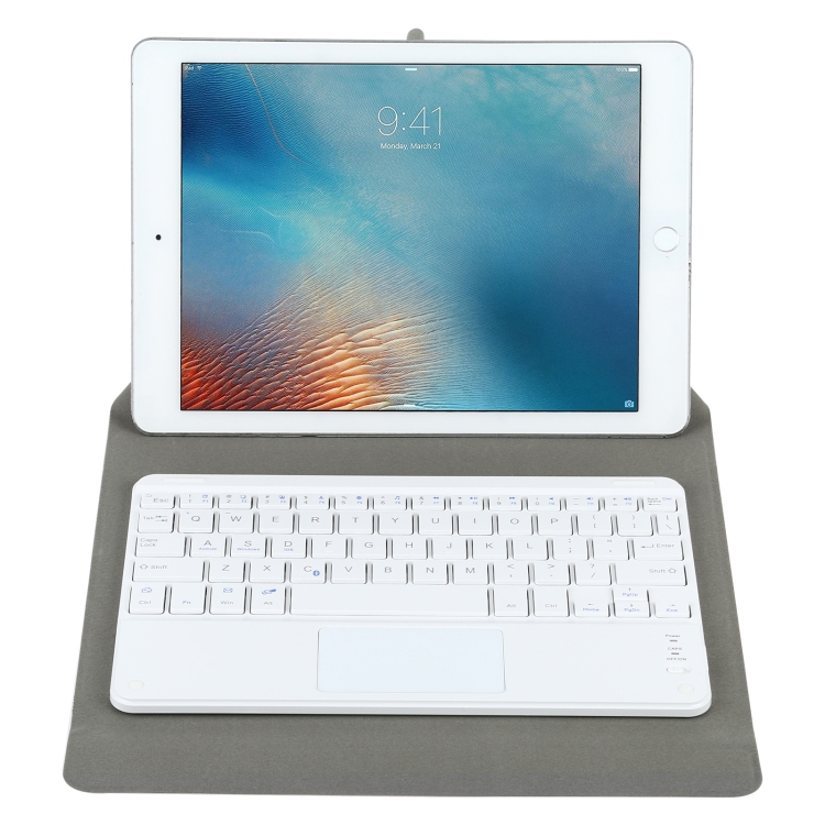 Universal Detachable Bluetooth Keyboard + Leather Tablet Case with Touchpad for iPad 9-10 inch, Specification:White Keyboard(Gold) Universal Detachable Bluetooth Keyboard + Leather Tablet Case with Touchpad for iPad 9-10 inch, Specification:White Keyboard(Gold)