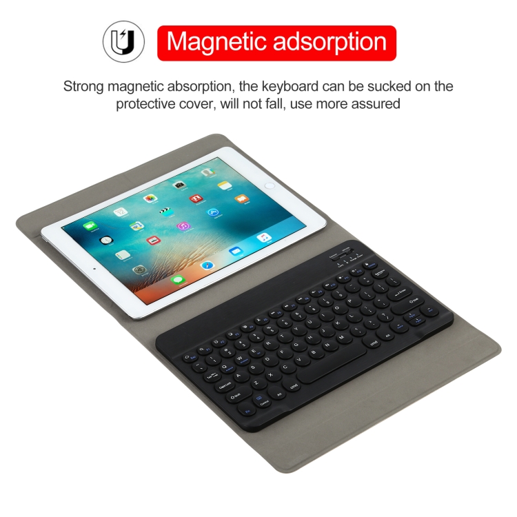 Universal Round Keys Detachable Bluetooth Keyboard + Leather Tablet Case without Touchpad for iPad 9-10 inch, Specification:Black Keyboard(Black) Universal Round Keys Detachable Bluetooth Keyboard + Leather Tablet Case without Touchpad for iPad 9-10 inch, Specification:Black Keyboard(Black)