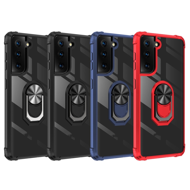 For Samsung Galaxy S21 5G Shockproof Transparent TPU + Acrylic Protective Case with Ring Holder(Black Silver) For Samsung Galaxy S21 5G Shockproof Transparent TPU + Acrylic Protective Case with Ring Holder(Black Silver)