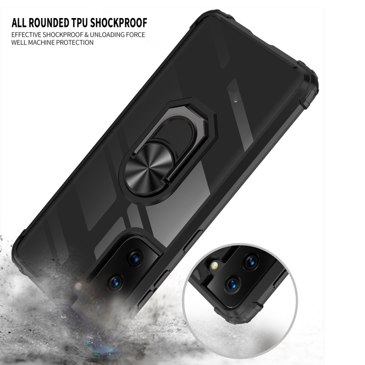 For Samsung Galaxy S21 5G Shockproof Transparent TPU + Acrylic Protective Case with Ring Holder(Black Silver) For Samsung Galaxy S21 5G Shockproof Transparent TPU + Acrylic Protective Case with Ring Holder(Black Silver)