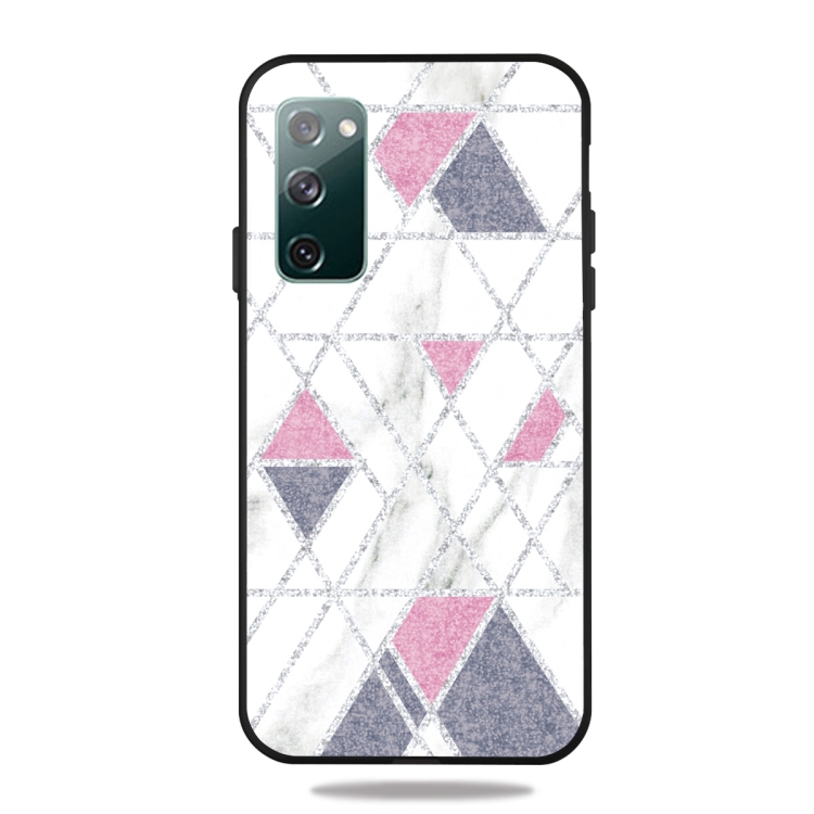 For Samsung Galaxy S20 FE Frosted Fashion Marble Shockproof TPU Protective Case(White Pink Triangle) For Samsung Galaxy S20 FE Frosted Fashion Marble Shockproof TPU Protective Case(White Pink Triangle)