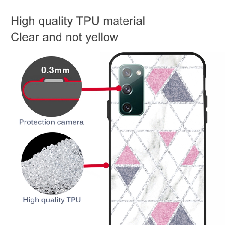 For Samsung Galaxy S20 FE Frosted Fashion Marble Shockproof TPU Protective Case(White Pink Triangle) For Samsung Galaxy S20 FE Frosted Fashion Marble Shockproof TPU Protective Case(White Pink Triangle)