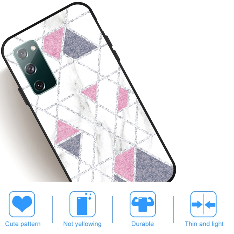 For Samsung Galaxy S20 FE Frosted Fashion Marble Shockproof TPU Protective Case(White Pink Triangle) For Samsung Galaxy S20 FE Frosted Fashion Marble Shockproof TPU Protective Case(White Pink Triangle)