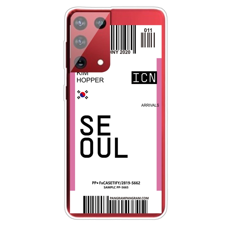 For Samsung Galaxy S21 5G Boarding Pass Series TPU Phone Protective Case(Flag Seoul) For Samsung Galaxy S21 5G Boarding Pass Series TPU Phone Protective Case(Flag Seoul)