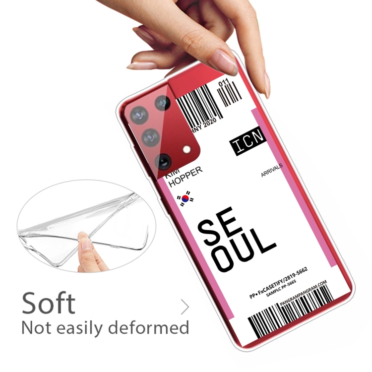 For Samsung Galaxy S21 5G Boarding Pass Series TPU Phone Protective Case(Flag Seoul) For Samsung Galaxy S21 5G Boarding Pass Series TPU Phone Protective Case(Flag Seoul)