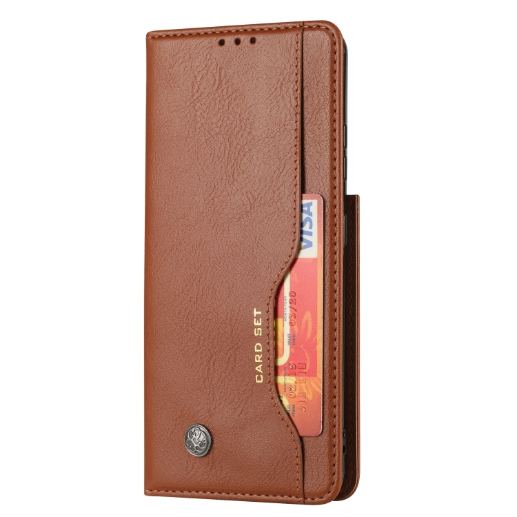 For Samsung Galaxy S21 Ultra 5G Knead Skin Texture Horizontal Flip Leather Case with Photo Frame & Holder & Card Slots & Wallet(Brown)