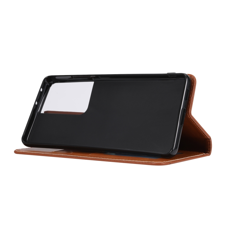 For Samsung Galaxy S21 Ultra 5G Knead Skin Texture Horizontal Flip Leather Case with Photo Frame & Holder & Card Slots & Wallet(Brown)
