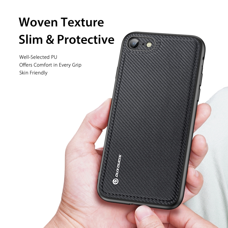 For iPhone SE 2022 / SE 2020 / 8 / 7 DUX DUCIS Fino Series PU + TPU Protective Case(Black) For iPhone SE 2022 / SE 2020 / 8 / 7 DUX DUCIS Fino Series PU + TPU Protective Case(Black)