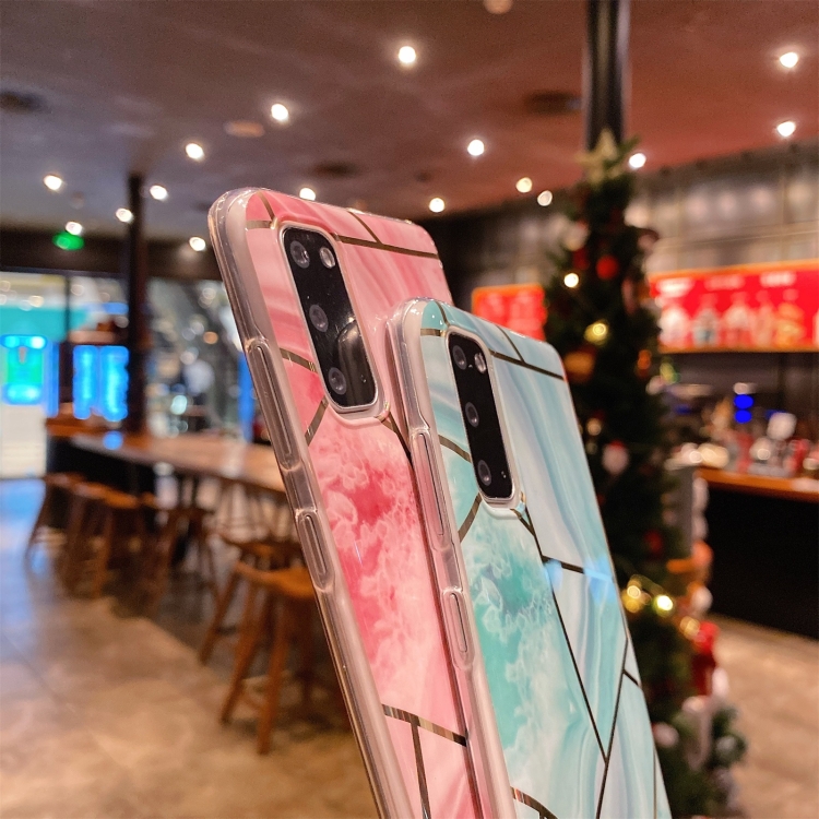 For Samsung Galaxy S20 FE Splicing Marble Pattern Gilding TPU Protective Case(Light Pink Grey) For Samsung Galaxy S20 FE Splicing Marble Pattern Gilding TPU Protective Case(Light Pink Grey)