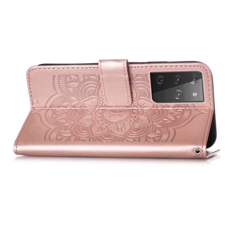 For Samsung Galaxy S21 Ultra 5G Dream Catcher Printing Horizontal Flip Leather Case with Holder & Card Slots & Wallet & Lanyard(Rose Gold) For Samsung Galaxy S21 Ultra 5G Dream Catcher Printing Horizontal Flip Leather Case with Holder & Card Slots & Wallet & Lanyard(Rose Gold)