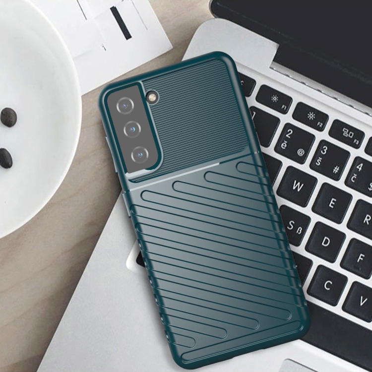 For Samsung Galaxy S21 5G Thunderbolt Shockproof TPU Protective Soft Case(Green) For Samsung Galaxy S21 5G Thunderbolt Shockproof TPU Protective Soft Case(Green)