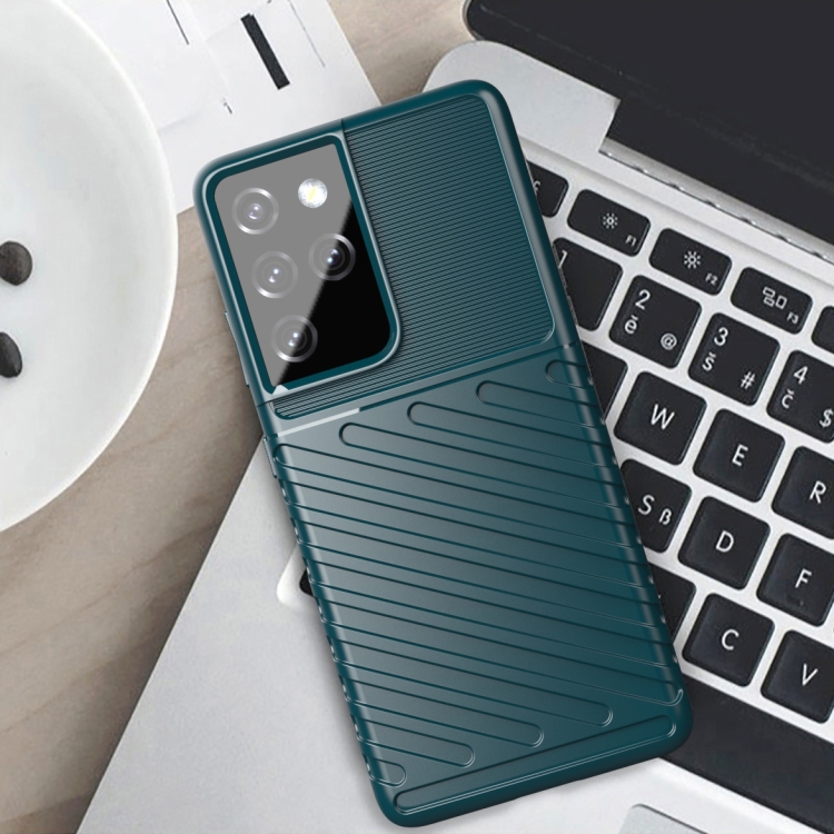 For Samsung Galaxy S21 Ultra 5G Thunderbolt Shockproof TPU Protective Soft Case(Green) For Samsung Galaxy S21 Ultra 5G Thunderbolt Shockproof TPU Protective Soft Case(Green)