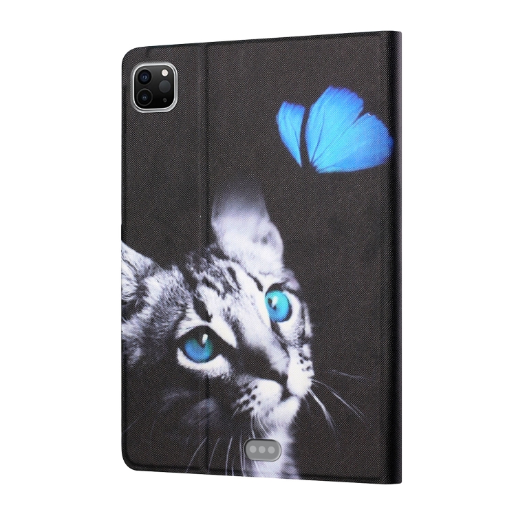 Colored Drawing Horizontal Flip Leather Tablet Case with Holder & Card Slots & Sleep / Wake-up Function For iPad Pro 11 inch (2020) / (2018) / iPad Air 4 10.9 inch (2020)(Butterfly Cat) Colored Drawing Horizontal Flip Leather Tablet Case with Holder & Card Slots & Sleep / Wake-up Function For iPad Pro 11 inch (2020) / (2018) / iPad Air 4 10.9 inch (2020)(Butterfly Cat)