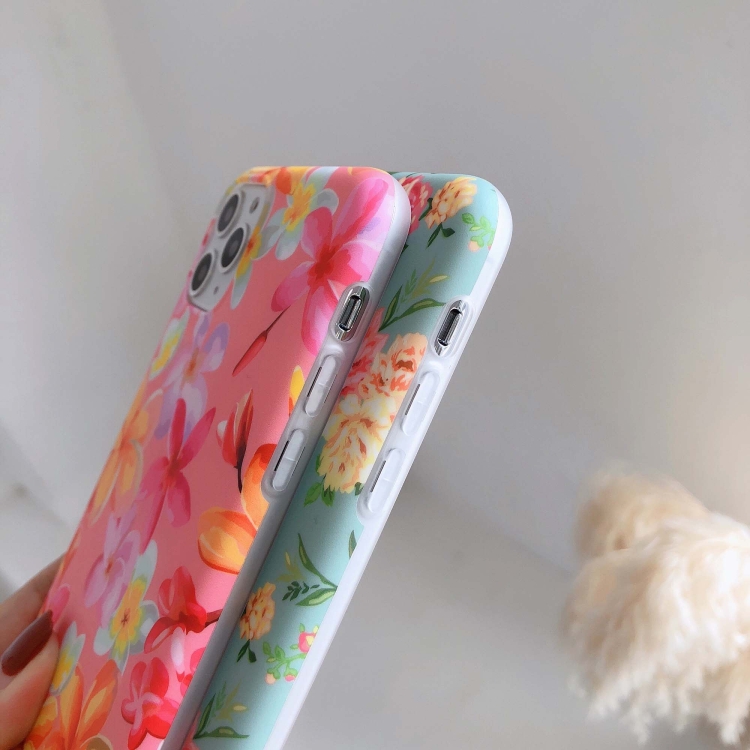Painted IMD Frosted White Edge TPU Phone Case For iPhone 11 Pro Max(Pink)