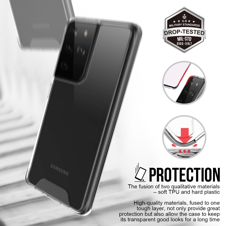 For Samsung Galaxy S21 Ultra 5G Scratchproof TPU + Acrylic Space Protective Case(Transparent) For Samsung Galaxy S21 Ultra 5G Scratchproof TPU + Acrylic Space Protective Case(Transparent)