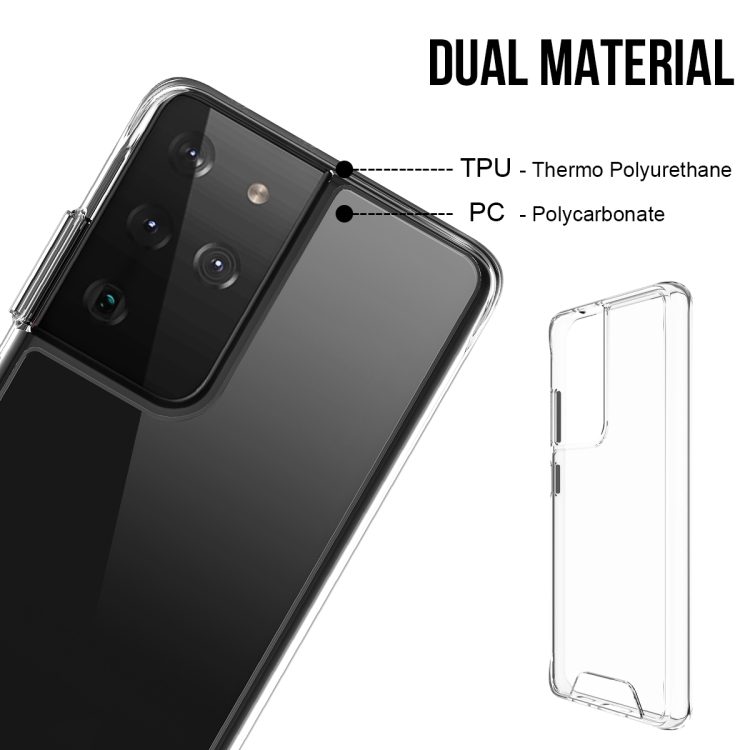 For Samsung Galaxy S21 Ultra 5G Scratchproof TPU + Acrylic Space Protective Case(Transparent) For Samsung Galaxy S21 Ultra 5G Scratchproof TPU + Acrylic Space Protective Case(Transparent)