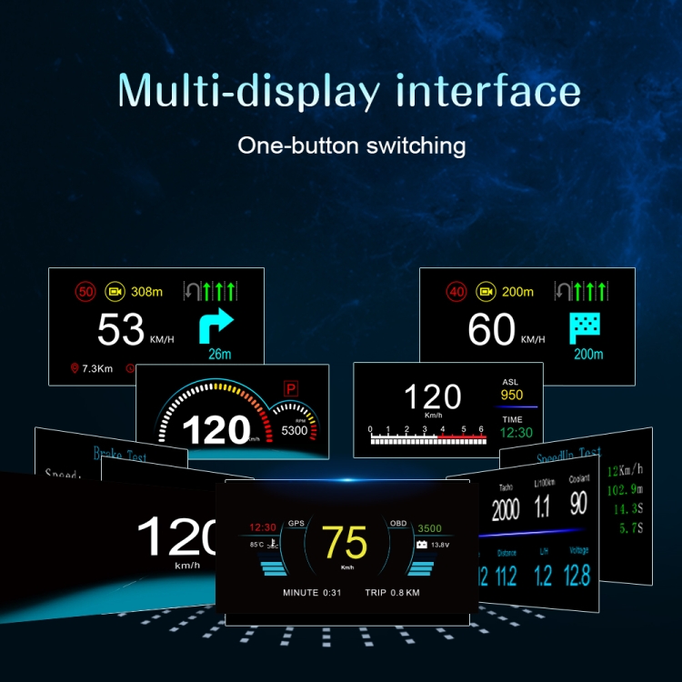 Head-up-Display, C1 OBD2 + GPS LED OBD Auto HUD Head-up-Display Tachometer  Projektorsystem Diagnosewerkzeug : : Elektronik & Foto
