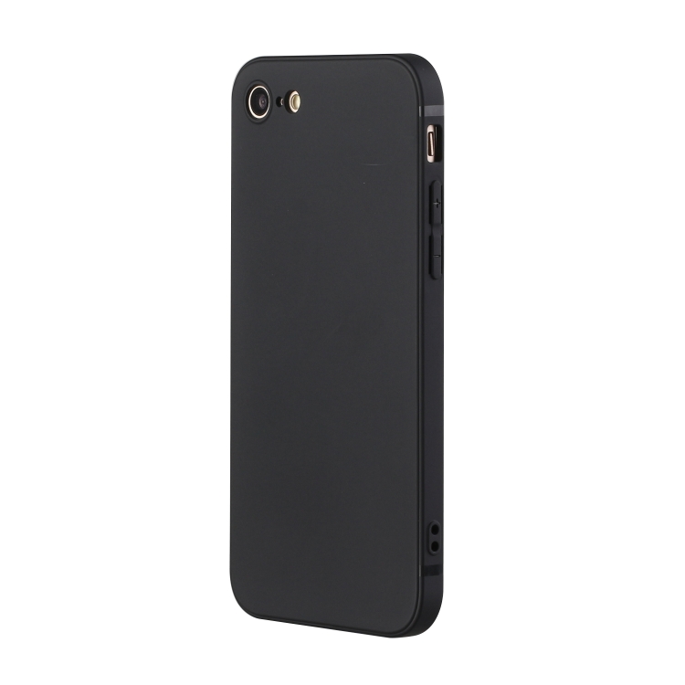 For iPhone SE 2022 / SE 2020 / 8 / 7 Straight Edge Solid Color TPU Shockproof Case(Black) For iPhone SE 2022 / SE 2020 / 8 / 7 Straight Edge Solid Color TPU Shockproof Case(Black)