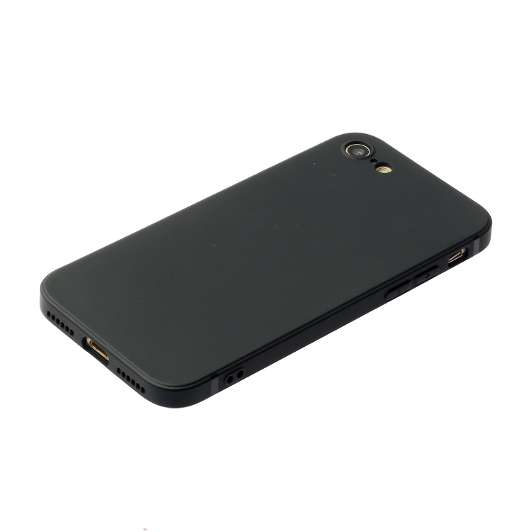 For iPhone SE 2022 / SE 2020 / 8 / 7 Straight Edge Solid Color TPU Shockproof Case(Black) For iPhone SE 2022 / SE 2020 / 8 / 7 Straight Edge Solid Color TPU Shockproof Case(Black)