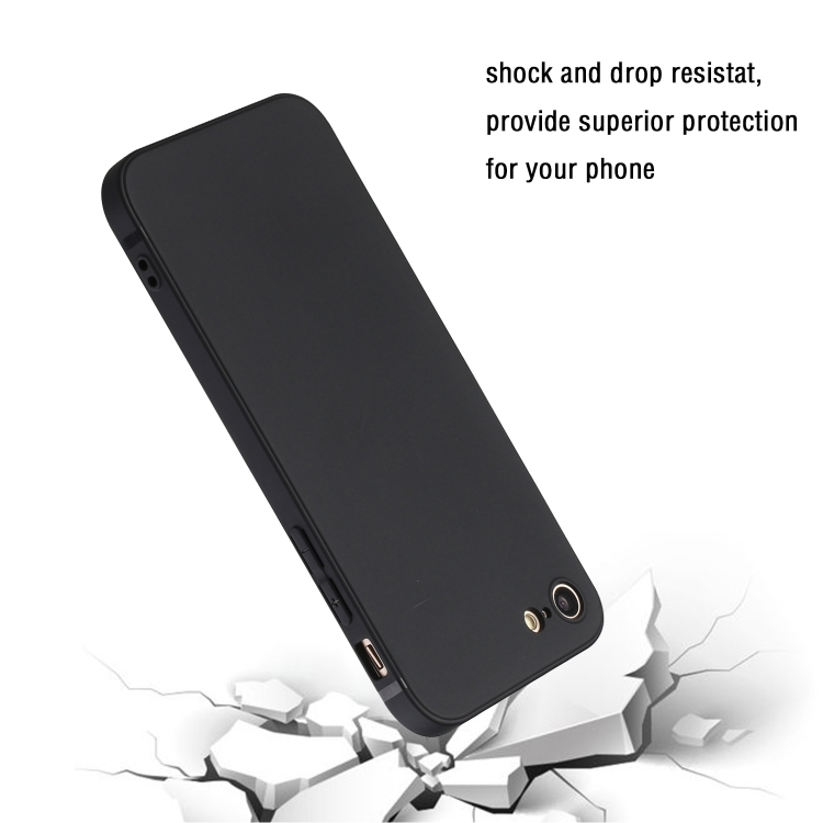 For iPhone SE 2022 / SE 2020 / 8 / 7 Straight Edge Solid Color TPU Shockproof Case(Black) For iPhone SE 2022 / SE 2020 / 8 / 7 Straight Edge Solid Color TPU Shockproof Case(Black)