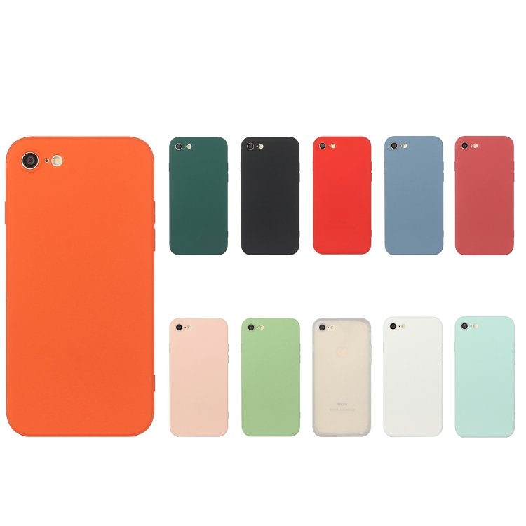 For iPhone SE 2022 / SE 2020 / 8 / 7 Straight Edge Solid Color TPU Shockproof Case(Black) For iPhone SE 2022 / SE 2020 / 8 / 7 Straight Edge Solid Color TPU Shockproof Case(Black)