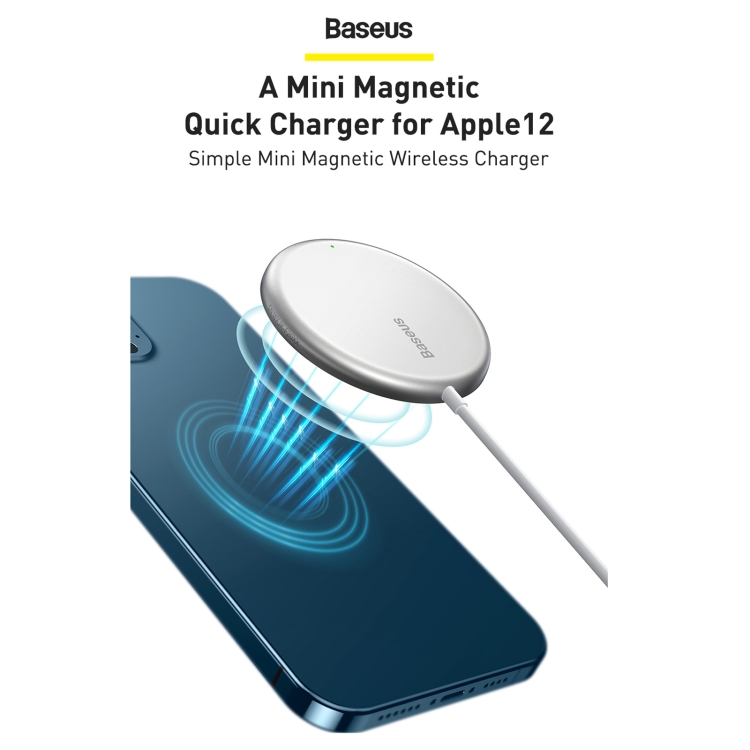 Baseus WXJK-F02 Simple Mini Magnetic Magsafe Wireless Charger for iPhone 15 / 14 / 13 12 Series Mobile Phones(White) Baseus WXJK-F02 Simple Mini Magnetic Magsafe Wireless Charger for iPhone 15 / 14 / 13 12 Series Mobile Phones(White)