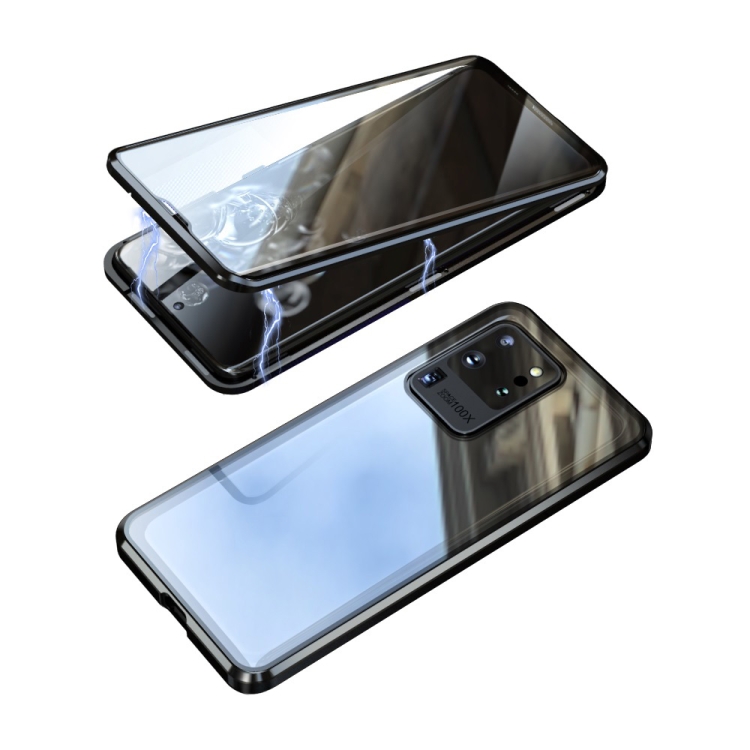 For Samsung Galaxy S20 FE Magnetic Metal Frame Double-sided Tempered Glass Case(Black) For Samsung Galaxy S20 FE Magnetic Metal Frame Double-sided Tempered Glass Case(Black)