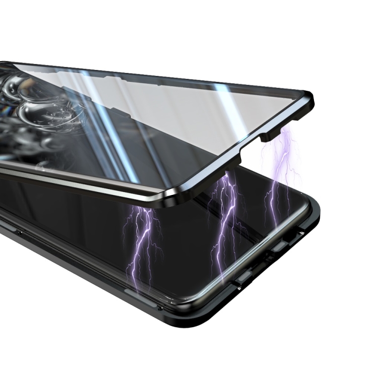 For Samsung Galaxy S20 FE Magnetic Metal Frame Double-sided Tempered Glass Case(Black) For Samsung Galaxy S20 FE Magnetic Metal Frame Double-sided Tempered Glass Case(Black)