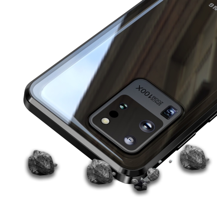 For Samsung Galaxy S20 FE Magnetic Metal Frame Double-sided Tempered Glass Case(Black) For Samsung Galaxy S20 FE Magnetic Metal Frame Double-sided Tempered Glass Case(Black)