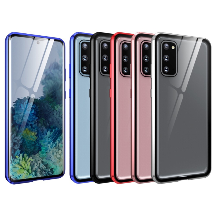 For Samsung Galaxy S20 FE Magnetic Metal Frame Double-sided Tempered Glass Case(Black) For Samsung Galaxy S20 FE Magnetic Metal Frame Double-sided Tempered Glass Case(Black)