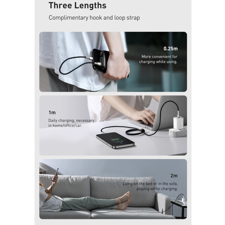 Baseus CATLJK-A02 Cafule Series 20W Type-C / USB-C to 8 Pin PD Metal Charging Data Cable, Length:1m(White) Baseus CATLJK-A02 Cafule Series 20W Type-C / USB-C to 8 Pin PD Metal Charging Data Cable, Length:1m(White)