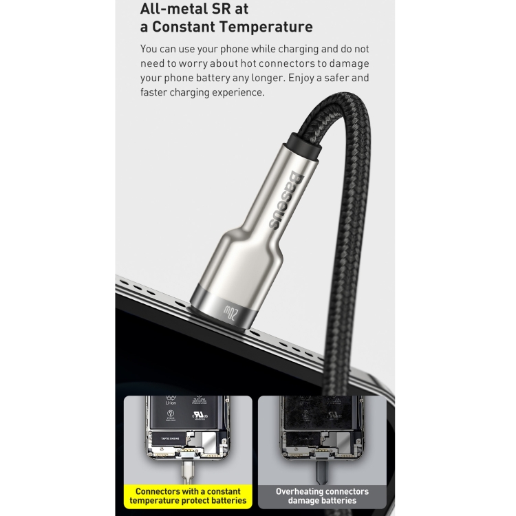 Baseus CATLJK-A02 Cafule Series 20W Type-C / USB-C to 8 Pin PD Metal Charging Data Cable, Length:1m(White) Baseus CATLJK-A02 Cafule Series 20W Type-C / USB-C to 8 Pin PD Metal Charging Data Cable, Length:1m(White)