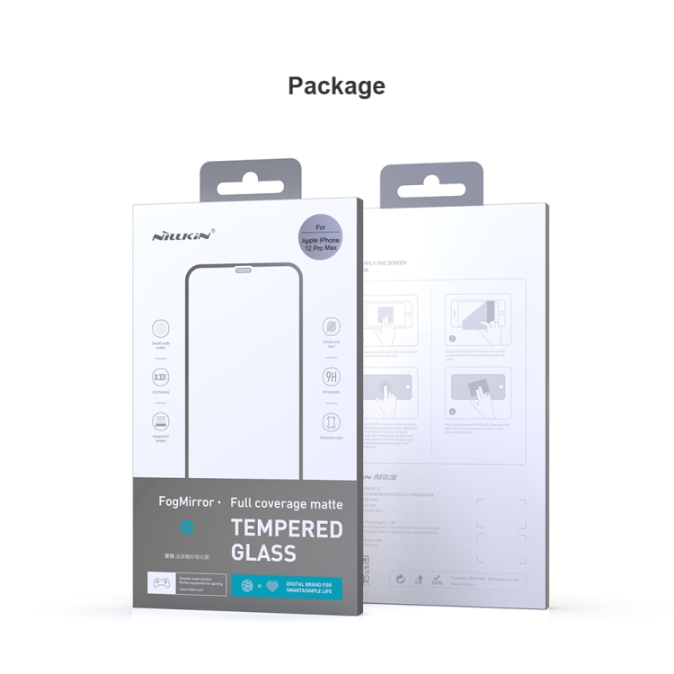 For iPhone 12 Pro Max NILLKIN FogMirror Full Coverage Mate Tempered Glass Film For iPhone 12 Pro Max NILLKIN FogMirror Full Coverage Mate Tempered Glass Film