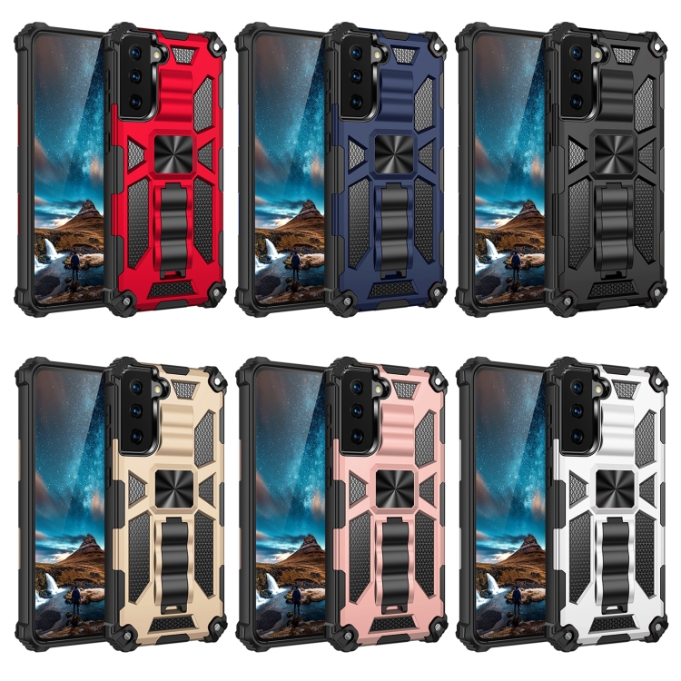 For Samsung Galaxy S21 5G Shockproof TPU + PC Magnetic Protective Case with Holder(Black) For Samsung Galaxy S21 5G Shockproof TPU + PC Magnetic Protective Case with Holder(Black)