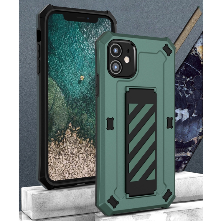 For iPhone 11 Bright Shield 3 in 1 Shockproof TPU + PC + Back Silicone Webbing Protective Case (Dark Green) For iPhone 11 Bright Shield 3 in 1 Shockproof TPU + PC + Back Silicone Webbing Protective Case (Dark Green)
