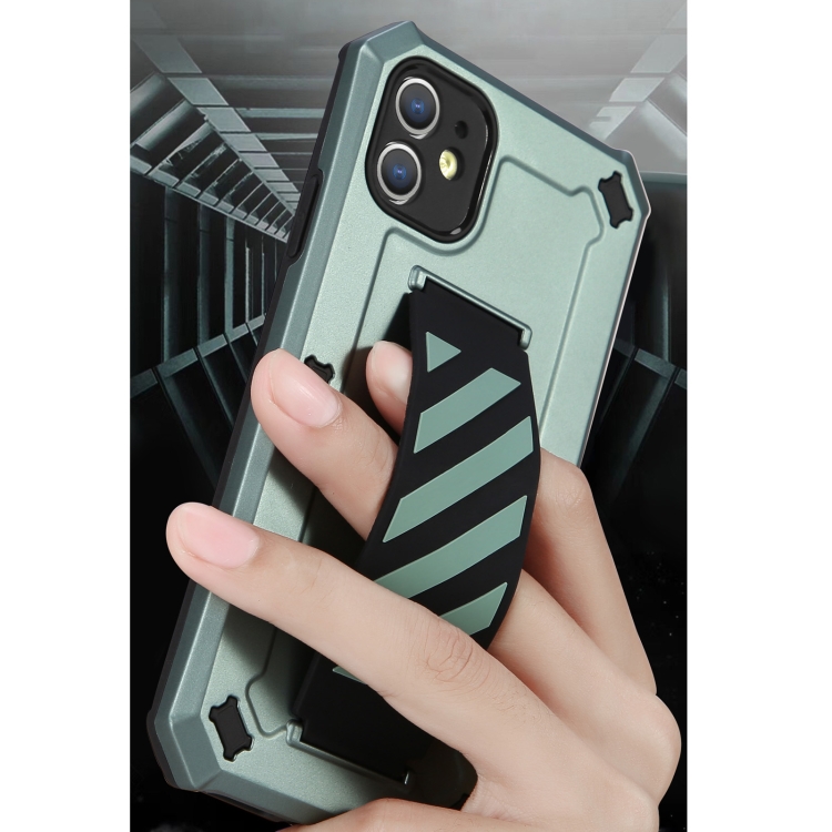 For iPhone 11 Bright Shield 3 in 1 Shockproof TPU + PC + Back Silicone Webbing Protective Case (Dark Green) For iPhone 11 Bright Shield 3 in 1 Shockproof TPU + PC + Back Silicone Webbing Protective Case (Dark Green)