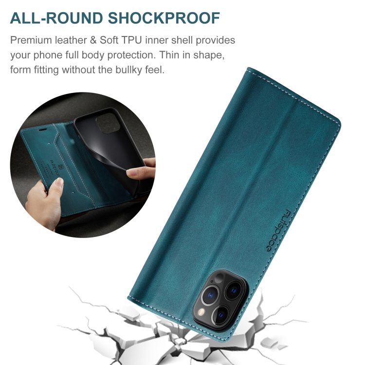For iPhone 12 / 12 Pro AutSpace A01 Retro Skin-feel Crazy Horse Texture Horizontal Flip Leather Case with Holder & Card Slots & Wallet & RFID(Blue) For iPhone 12 / 12 Pro AutSpace A01 Retro Skin-feel Crazy Horse Texture Horizontal Flip Leather Case with Holder & Card Slots & Wallet & RFID(Blue)