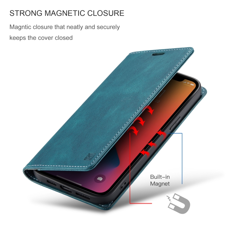 For iPhone 12 / 12 Pro AutSpace A01 Retro Skin-feel Crazy Horse Texture Horizontal Flip Leather Case with Holder & Card Slots & Wallet & RFID(Blue) For iPhone 12 / 12 Pro AutSpace A01 Retro Skin-feel Crazy Horse Texture Horizontal Flip Leather Case with Holder & Card Slots & Wallet & RFID(Blue)