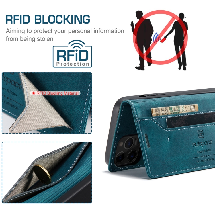 For iPhone 12 / 12 Pro AutSpace A01 Retro Skin-feel Crazy Horse Texture Horizontal Flip Leather Case with Holder & Card Slots & Wallet & RFID(Blue) For iPhone 12 / 12 Pro AutSpace A01 Retro Skin-feel Crazy Horse Texture Horizontal Flip Leather Case with Holder & Card Slots & Wallet & RFID(Blue)
