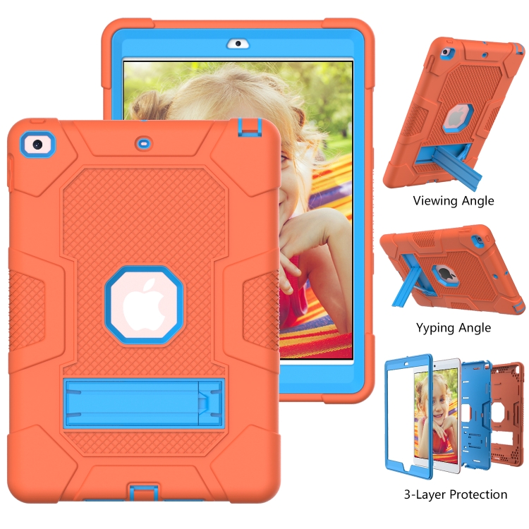 For iPad 10.2 2021 / 2020 / 2019 Contrast Color Robot Shockproof Silicone + PC Protective Case with Holder(Orange Blue) For iPad 10.2 2021 / 2020 / 2019 Contrast Color Robot Shockproof Silicone + PC Protective Case with Holder(Orange Blue)