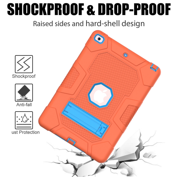 For iPad 10.2 2021 / 2020 / 2019 Contrast Color Robot Shockproof Silicone + PC Protective Case with Holder(Orange Blue) For iPad 10.2 2021 / 2020 / 2019 Contrast Color Robot Shockproof Silicone + PC Protective Case with Holder(Orange Blue)